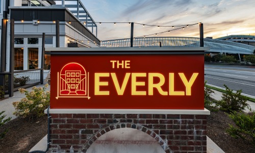 The Everly apartments sign