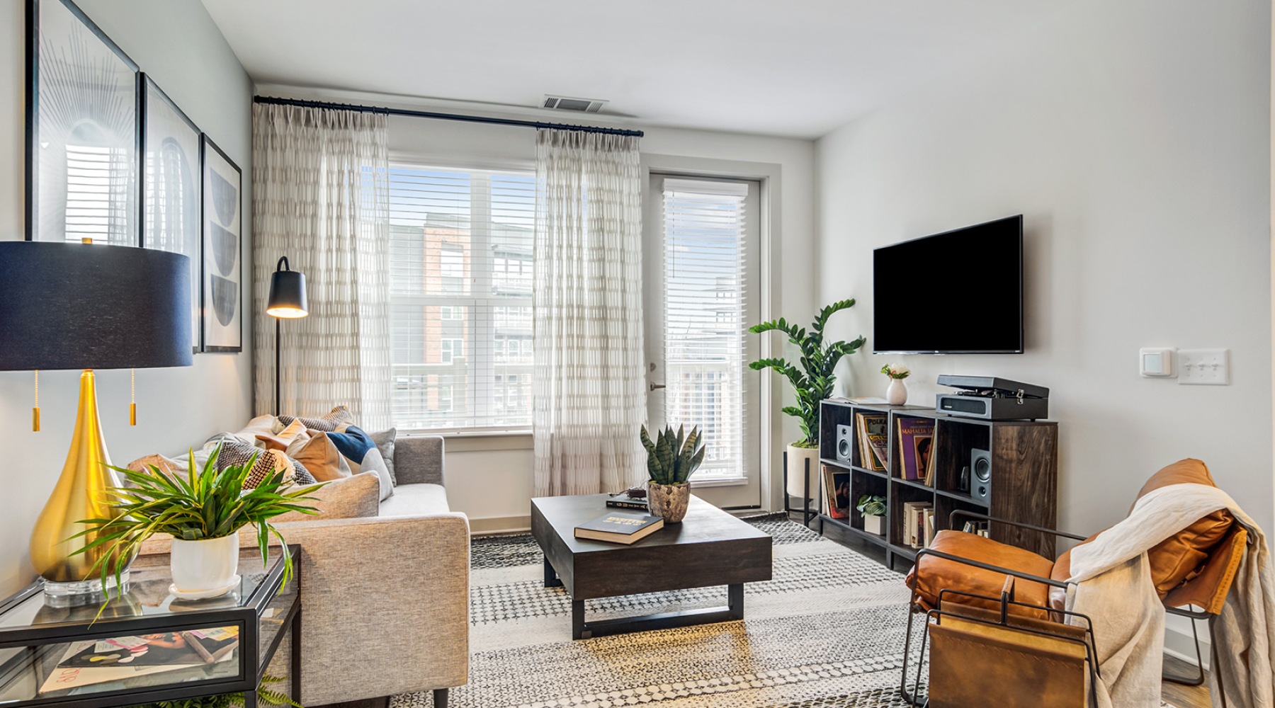 Living Room Gainesville apartment with balcony